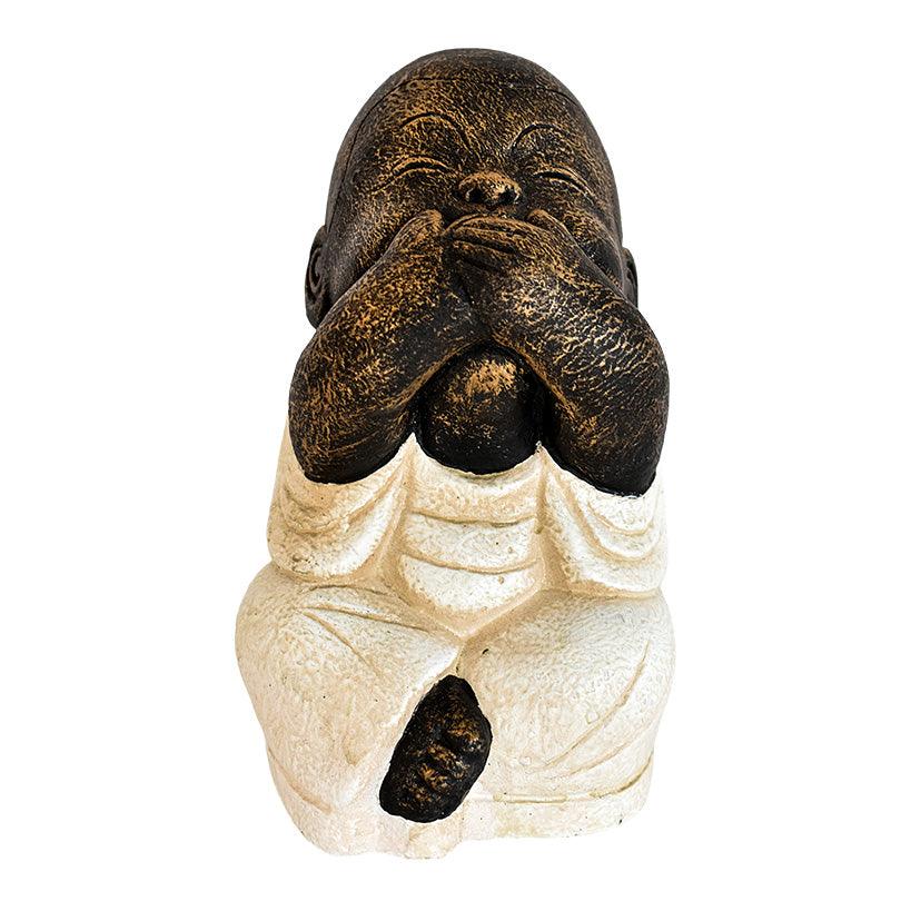 BLIND-DEAF-MUTE SET OF 3 SHAOLINS WHITE H.20 CM - Chora Mykonos