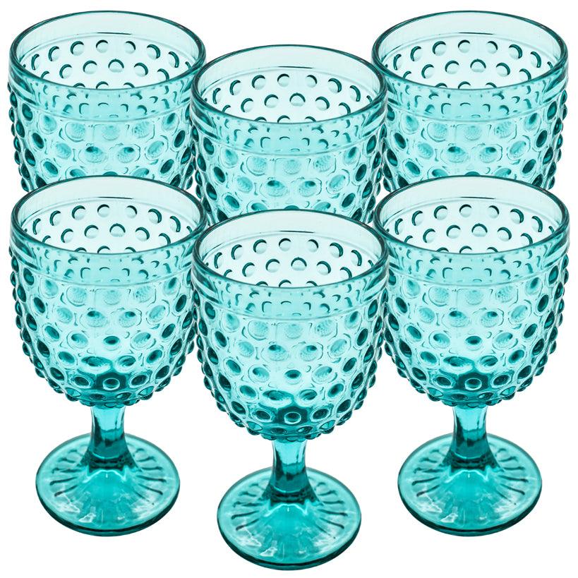 SKY BLUE BUBBLE WINE GLASS 300ML 9x9x17cm - Chora Mykonos
