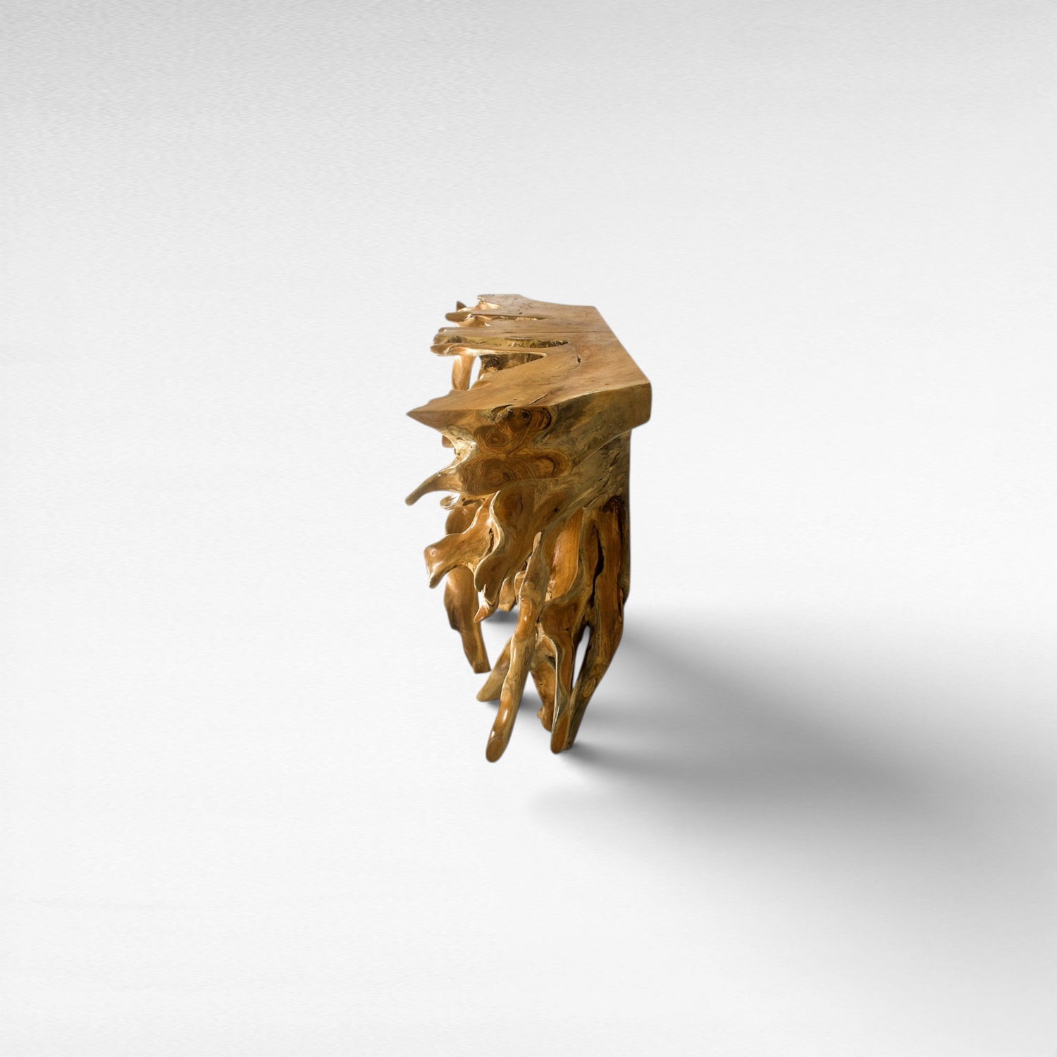 TEAK WOOD ROOT WITH GLASS NATURAL COLOR W150 |D43 |H80 CM