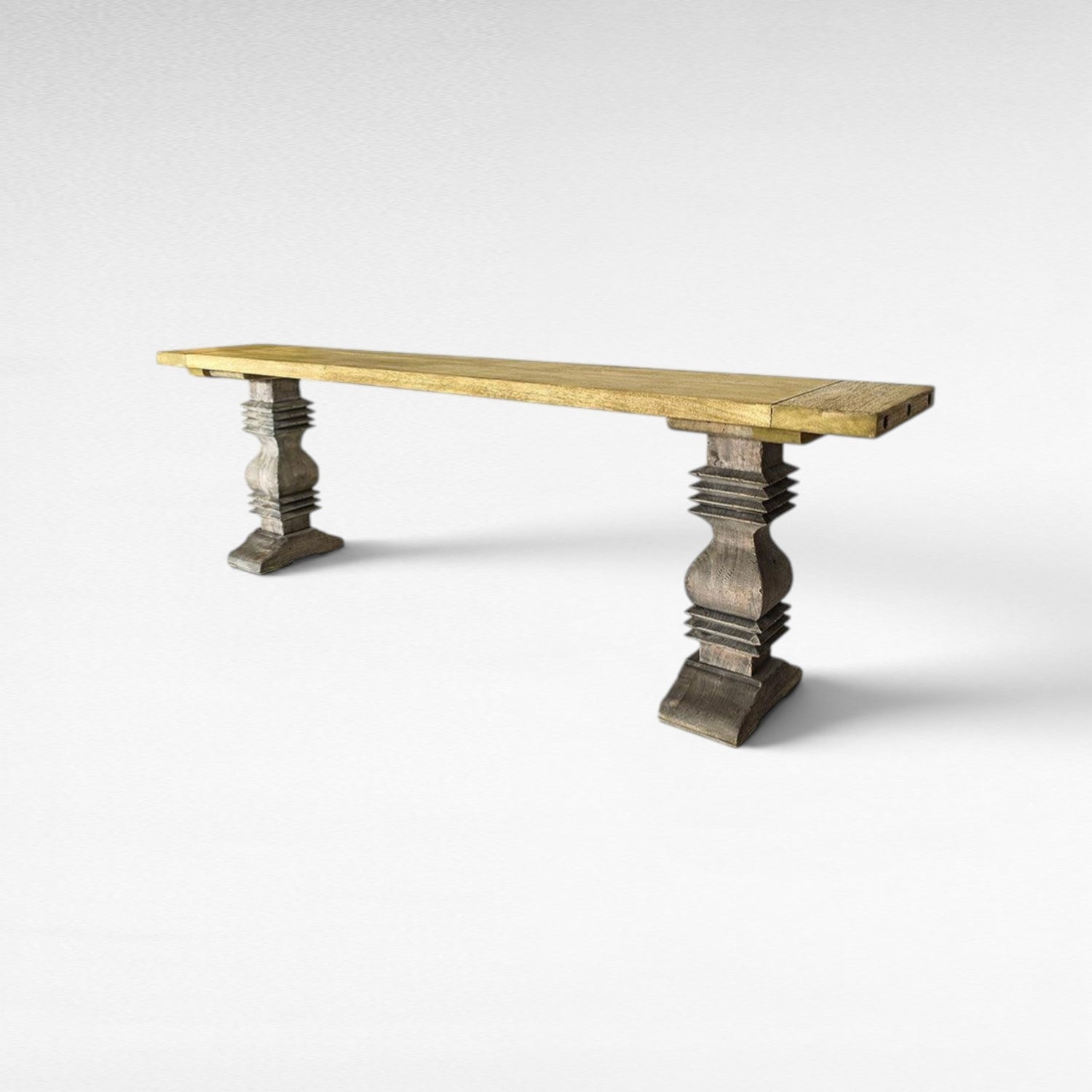 TOP OLIVE COLOR & ANTIQUE FOOT CONSOLE MONASTERE WITH DURIAN WOOD - Chora Mykonos