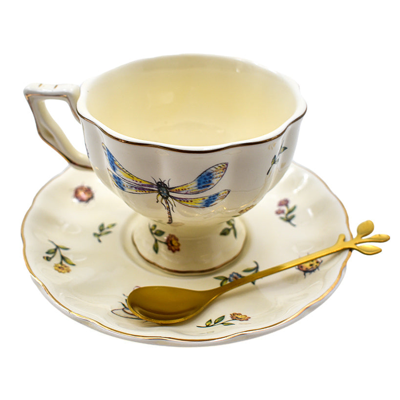 BUTTERFLY TEA CUPS SET OF 6 WITH TEA POT