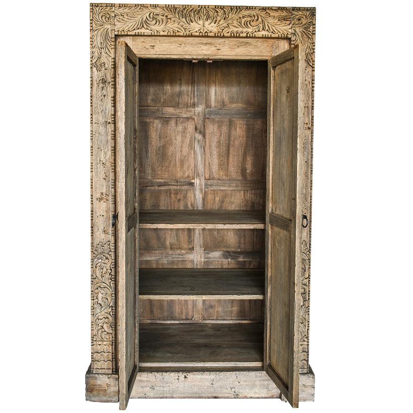 CUPBOARD CABINET OLIVE COLOR AND DURIAN WOOD 110x60x200 - Chora Mykonos
