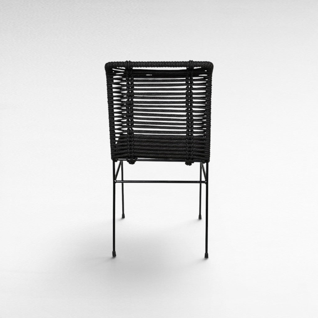 IRON FRAME DINING CHAIR COTTON ROPE W62 |D45 |H85 CM
