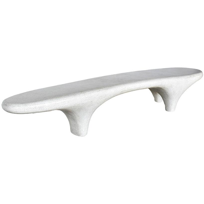 FIBER AND CEMENT HIGH HEEL DIRTY WHITE BENCH - Chora Mykonos