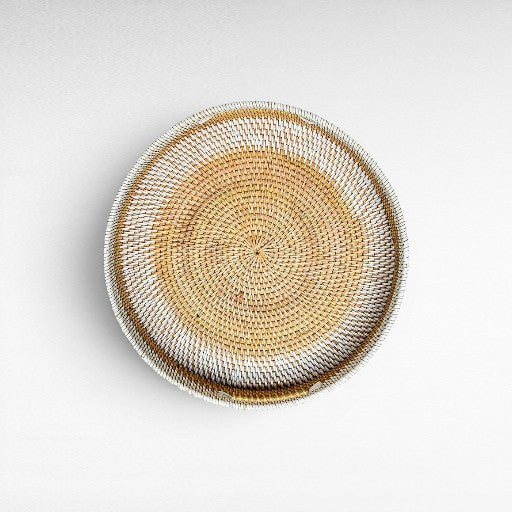 TRAY WHITE AND NATURAL SMALL SET OF 3 - Chora Mykonos