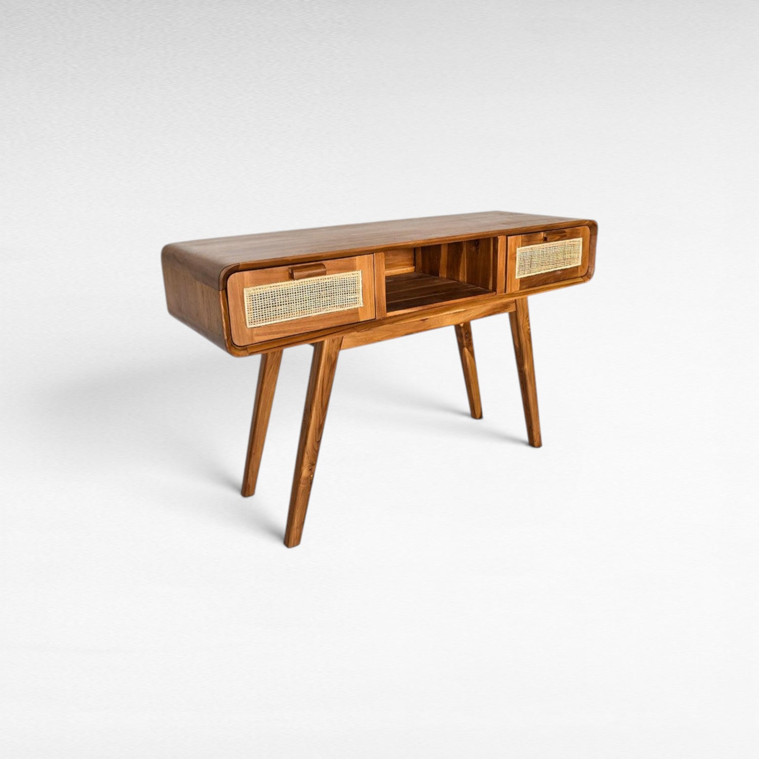 NATURAL DESK WITH VIENNESE RATTAN - Chora Mykonos