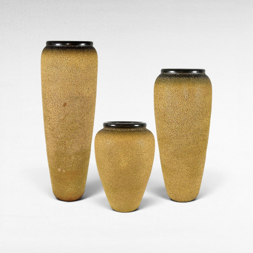 CERAMIC PLANTER WITH ENAMEL PAINTING Φ40 |Η120 CM