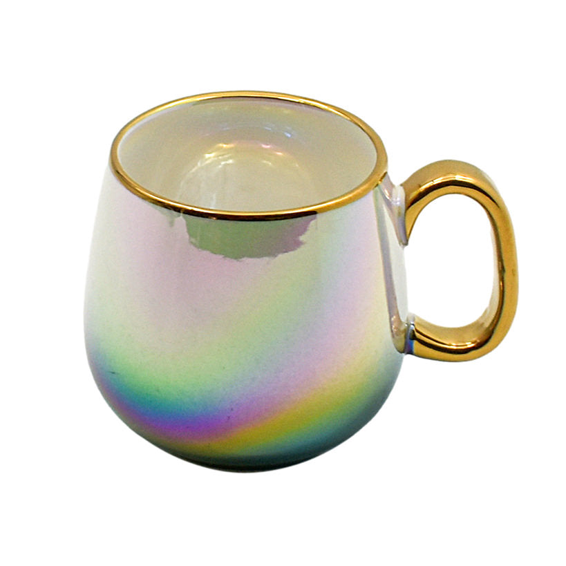 RAINBOW TEA CUPS SET OF 6 WITH TRAY AND TEA POT