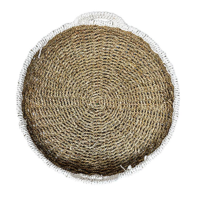 TRAY NATURAL AND WHITE SET OF 3 - Chora Mykonos