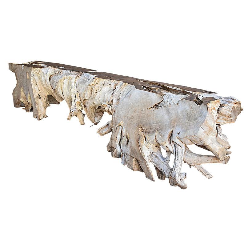 CONSOLE TABLE TEAK WOOD BLEACH & NATURAL - Chora Barefoot Luxury Living