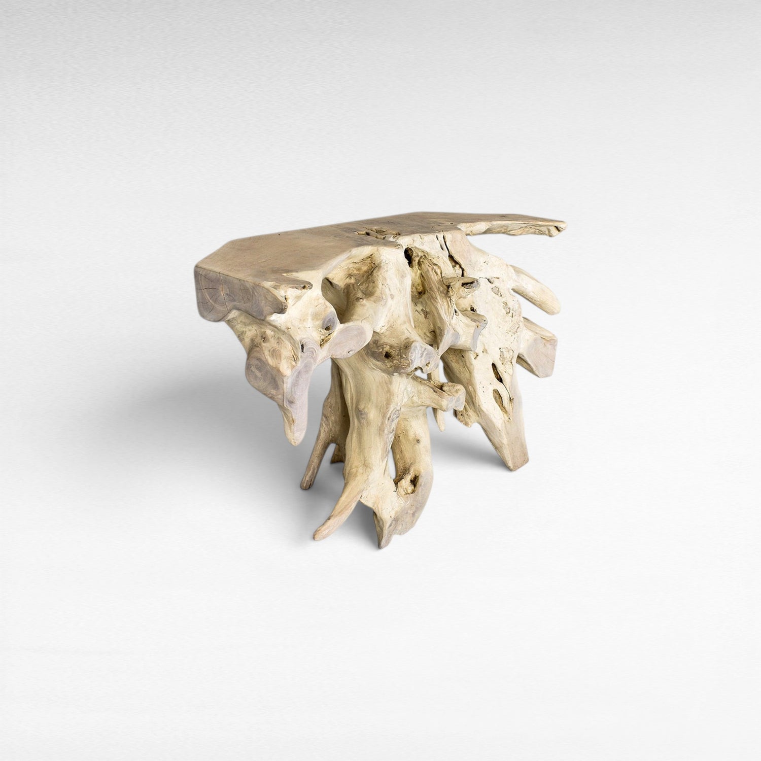 TEAK WOOD WITH GLASS BLEACHED COLOR W120 |D42 |H80 CM