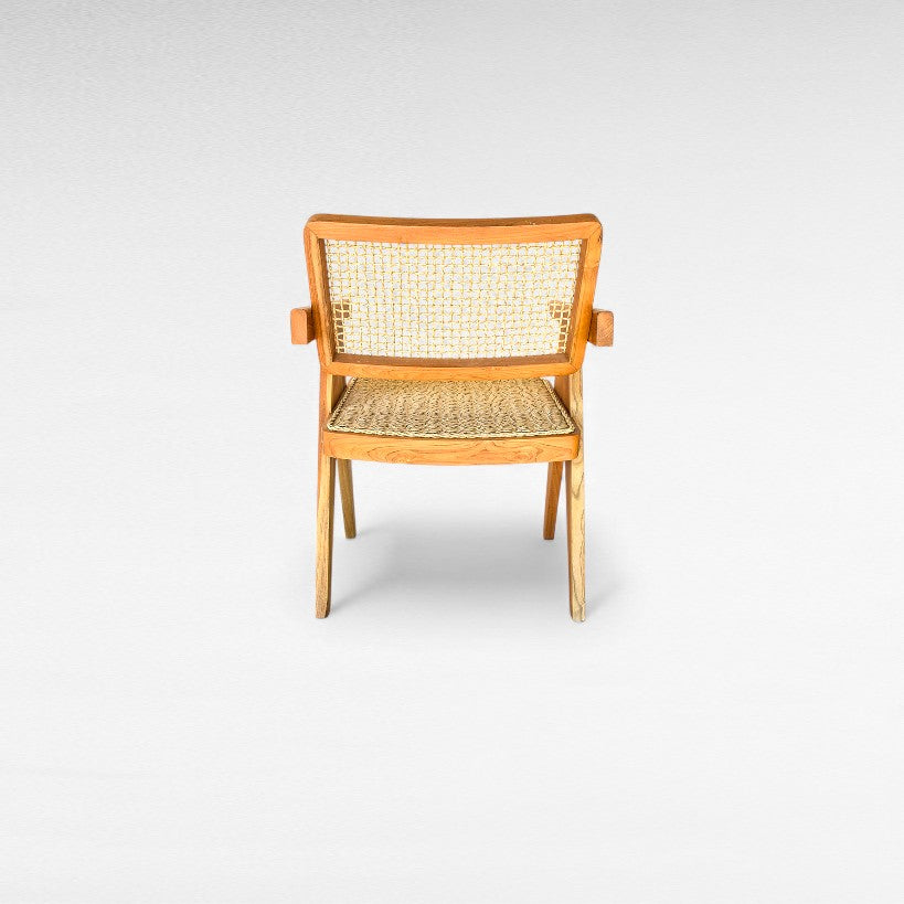 TEAK WOOD & SYNTHETIC RAFFIA DINING CHAIR W55 |D50 |H80 CM