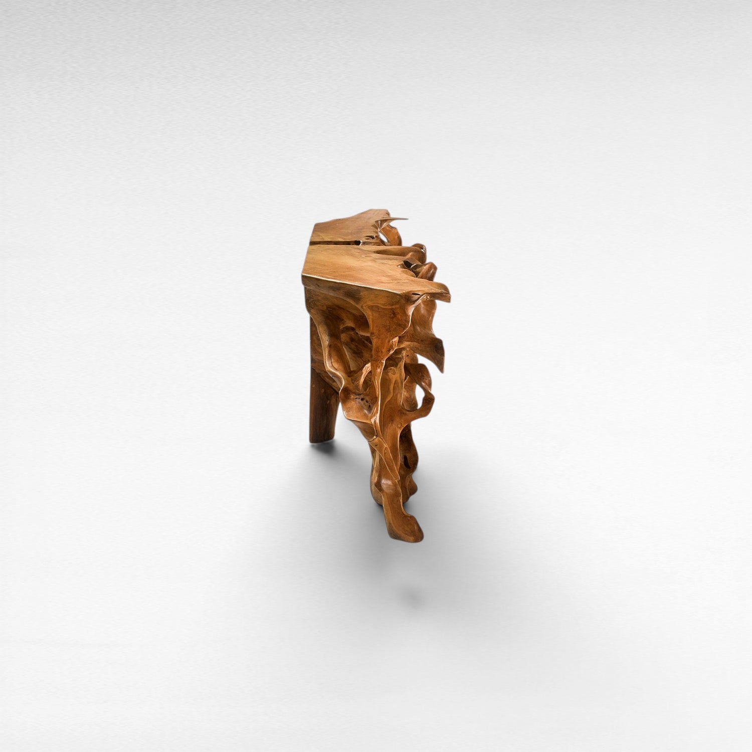 TEAK WOOD ROOT WITH GLASS NATURAL COLOR W195 |D43 |H80 CM