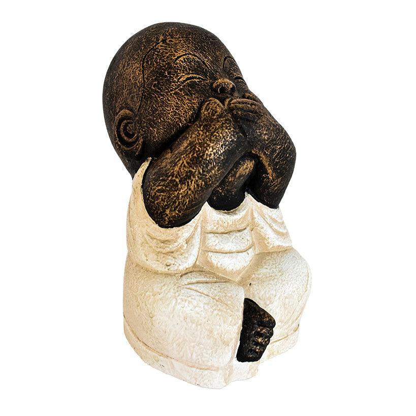 BLIND-DEAF-MUTE SET OF 3 SHAOLINS WHITE H.20 CM - Chora Mykonos