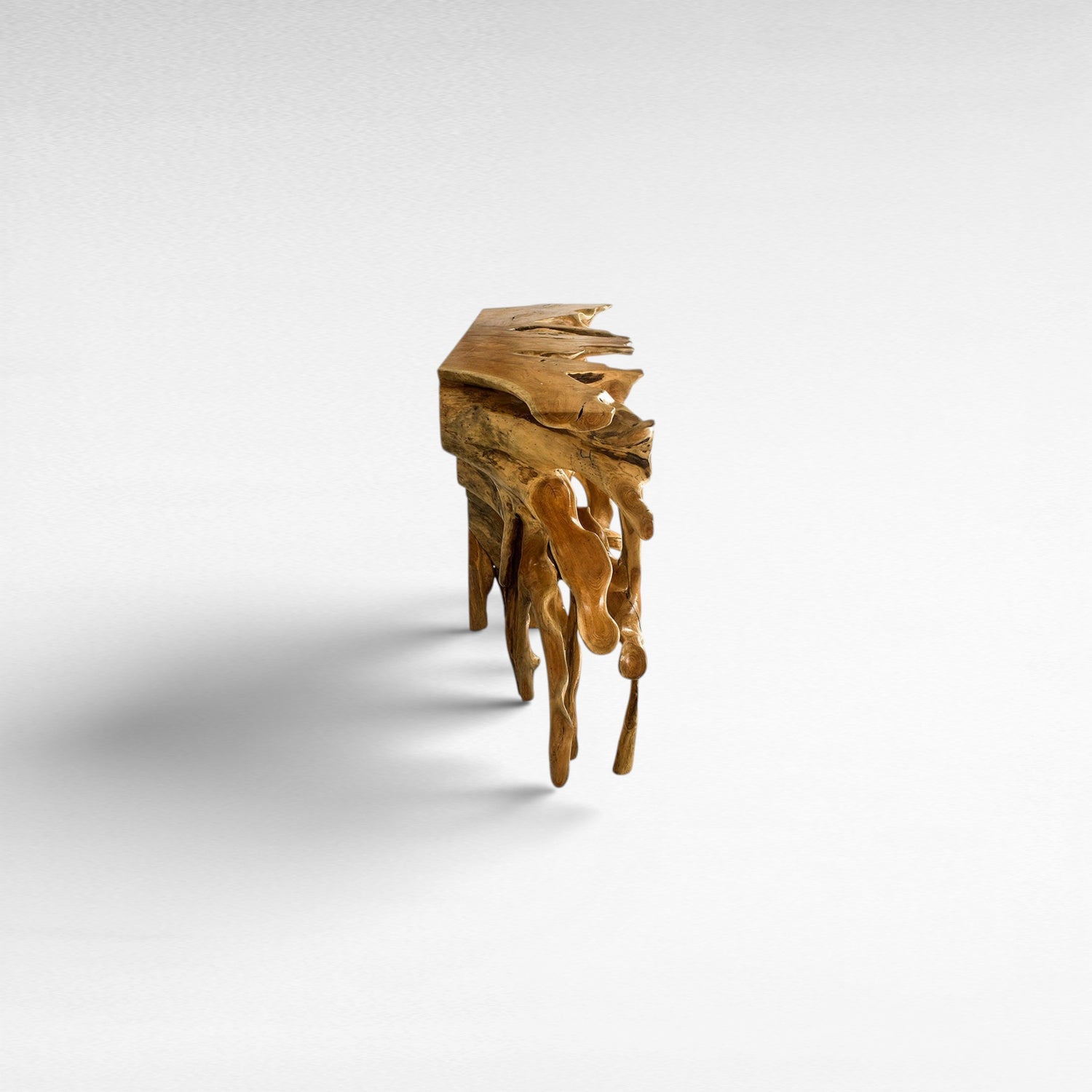TEAK WOOD ROOT WITH GLASS NATURAL COLOR W150 |D43 |H80 CM