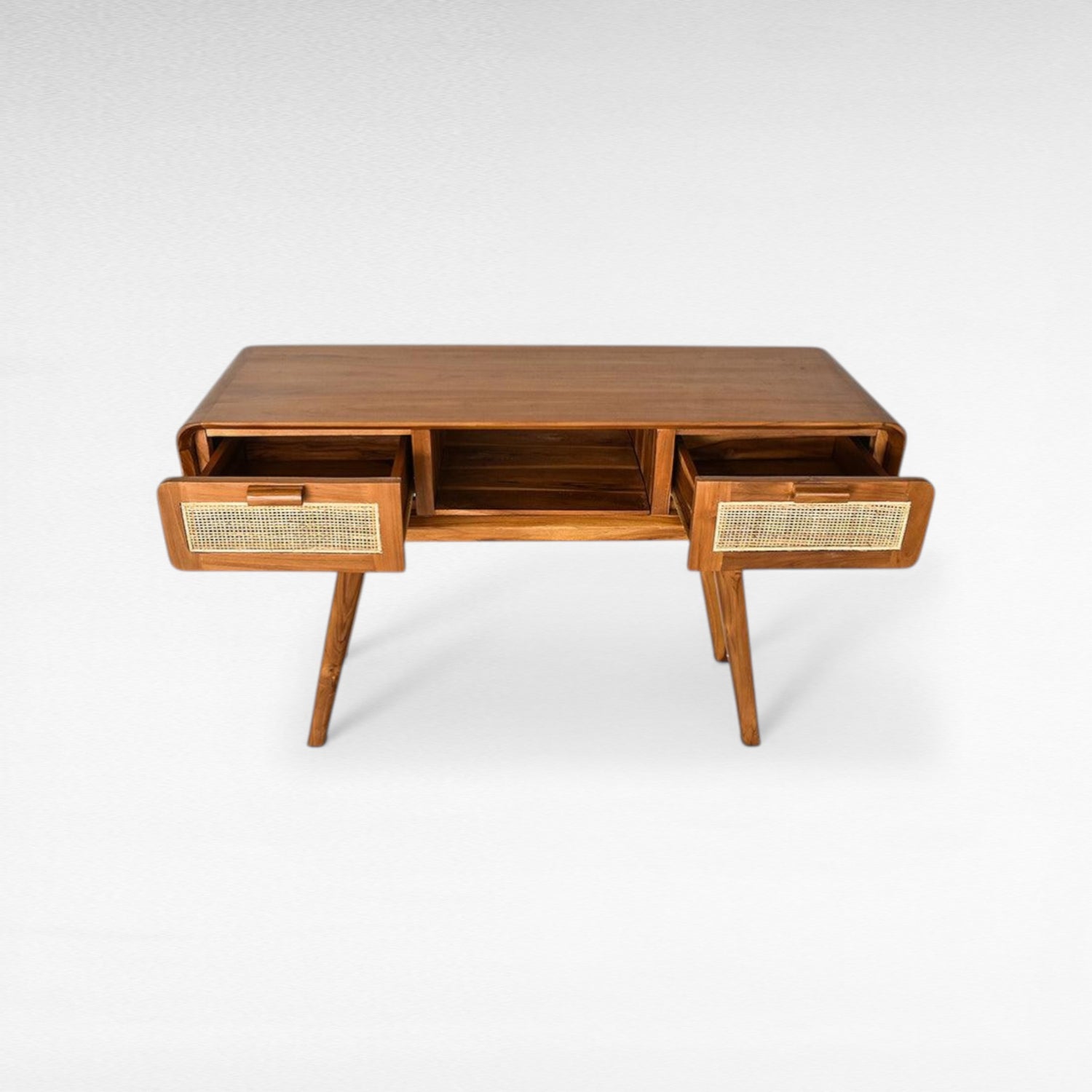 NATURAL DESK WITH VIENNESE RATTAN - Chora Mykonos