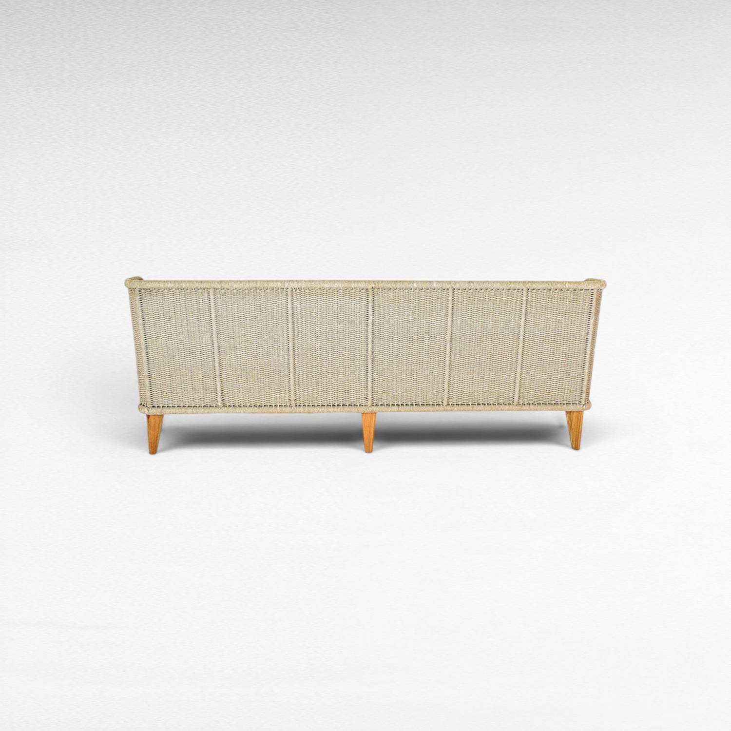 ALUMINIUM POWDER COATED ARMLESS SOFA WITH TEAK WOOD BASE