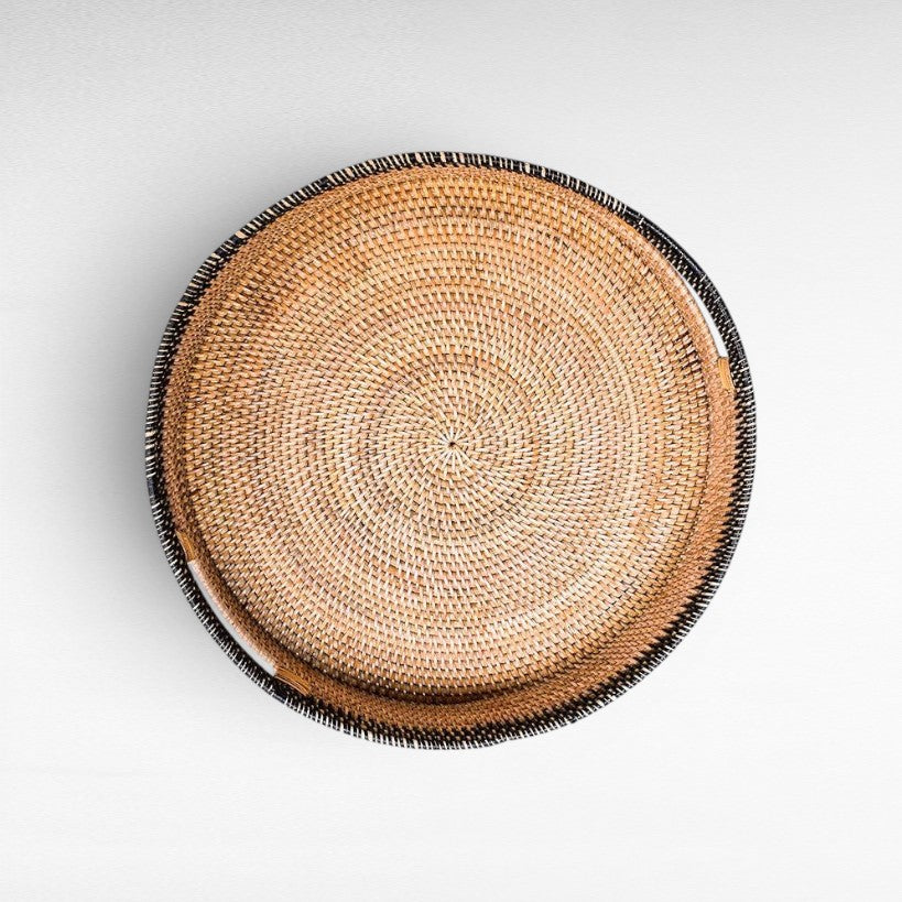 TRAY RATTAN SET OF 3 - Chora Mykonos