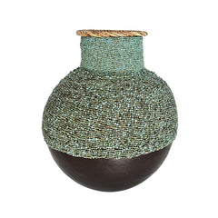Set of 3 Rattan & Shell Vases - Chora Barefoot Luxury Living