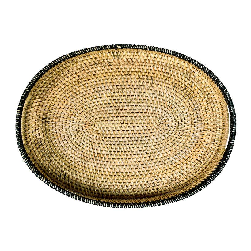 TRAY OVAL RATTAN SET OF 3 - Chora Mykonos