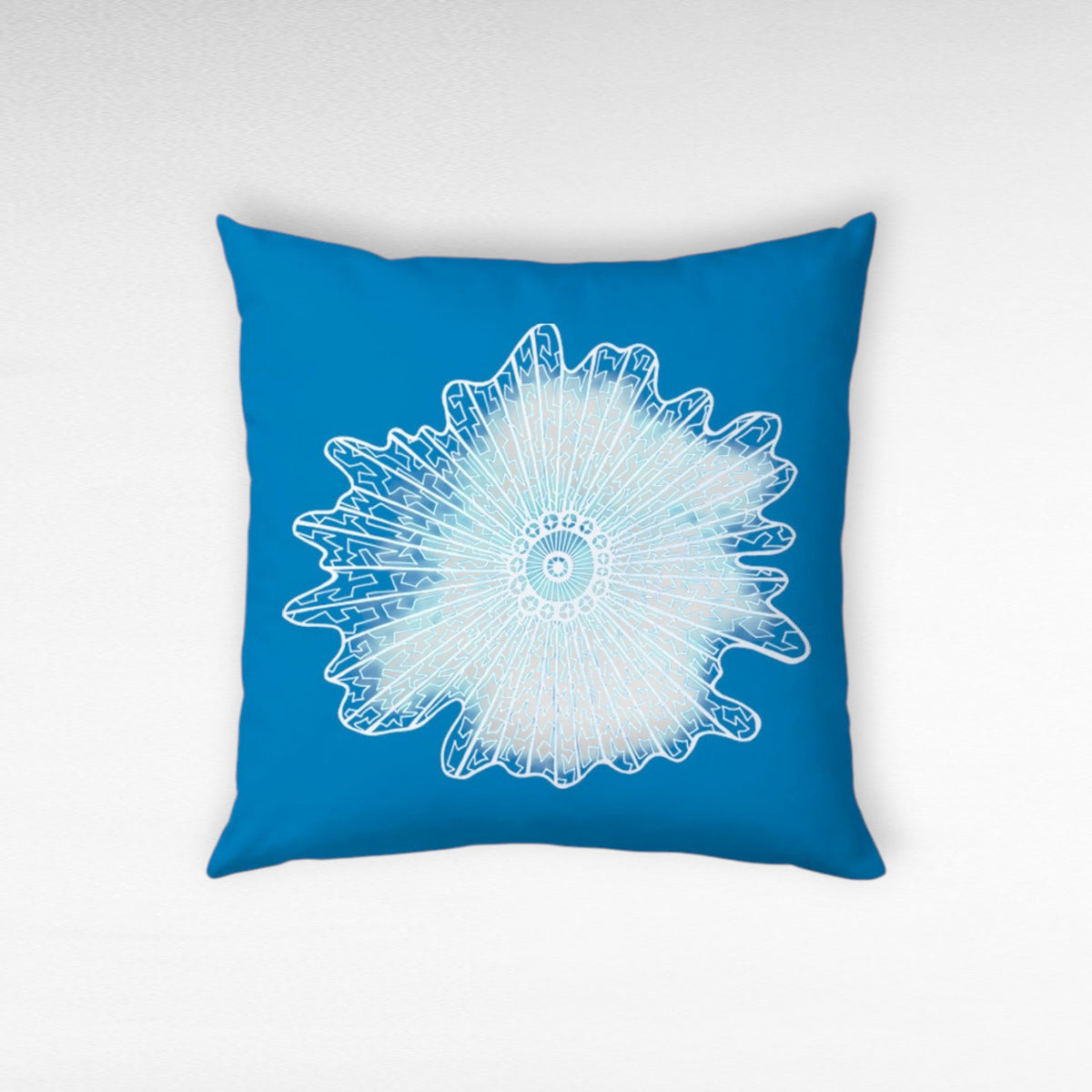 PILLOW LEAF CORAL BOLD BLUE AZUR W60 |D60 CM