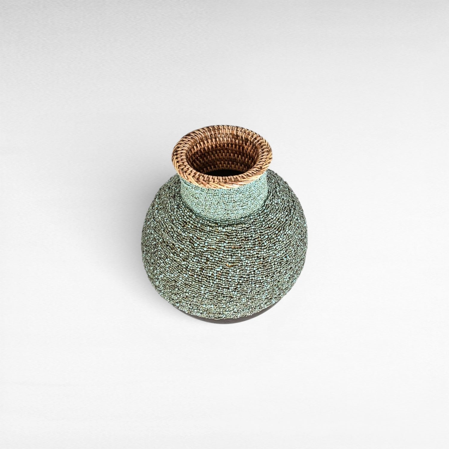 Set of 3 Rattan & Shell Vases - Chora Barefoot Luxury Living