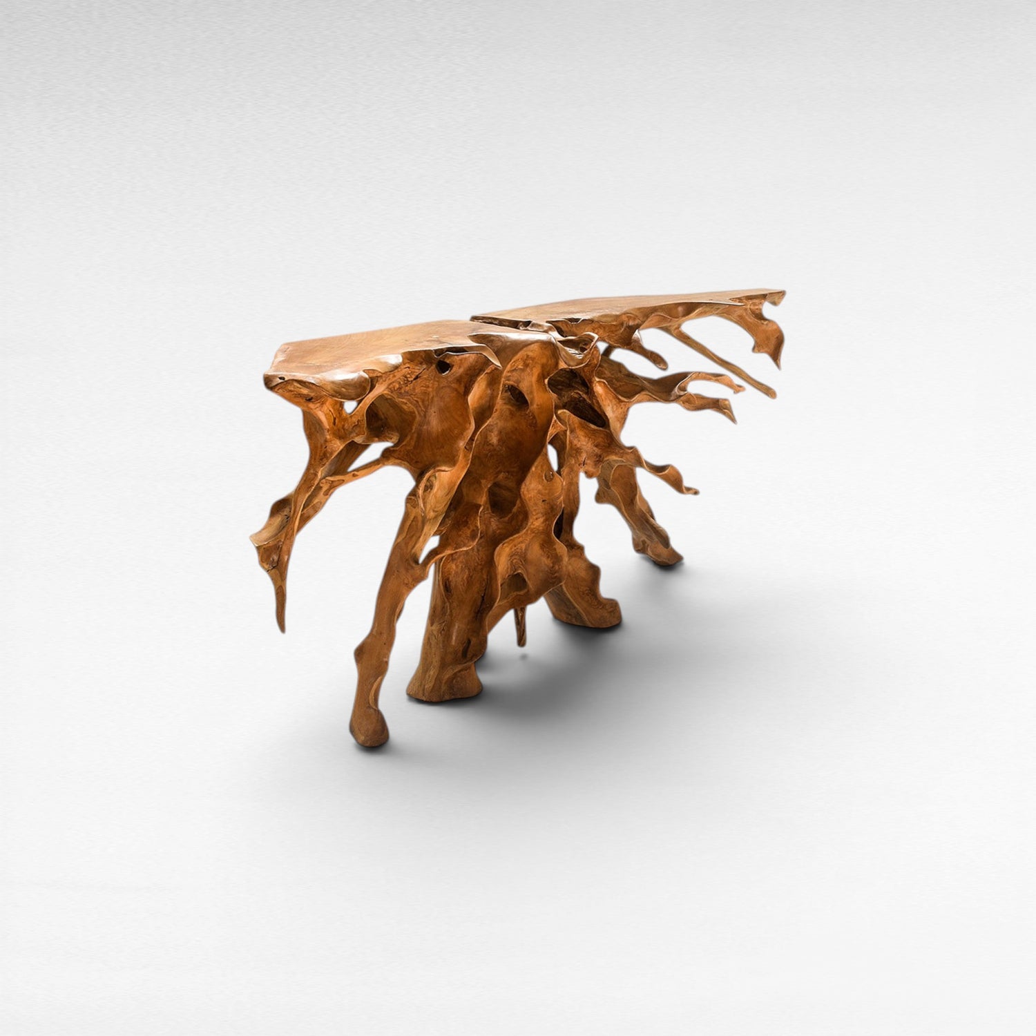 TEAK WOOD ROOT WITH GLASS NATURAL COLOR W195 |D43 |H80 CM