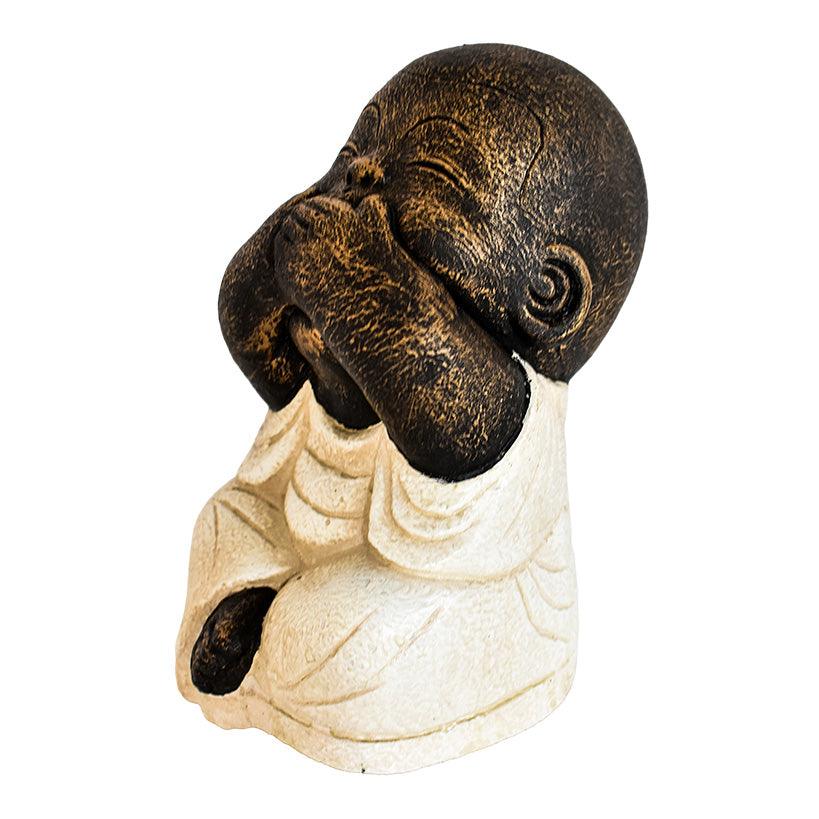 BLIND-DEAF-MUTE SET OF 3 SHAOLINS WHITE H.20 CM - Chora Mykonos