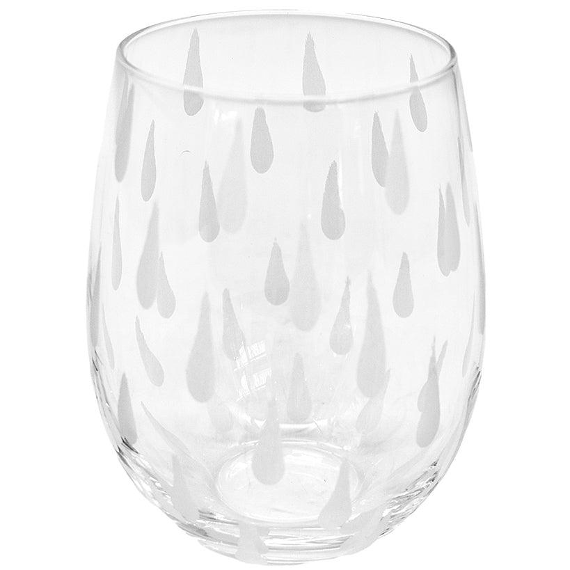 CARVED WATER GLASS 500ML 10x10x13cm - Chora Mykonos