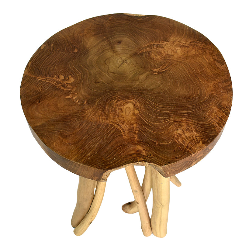 TEAK WOOD NATURAL SIDE TABLE W40 |D40 |H45 CM