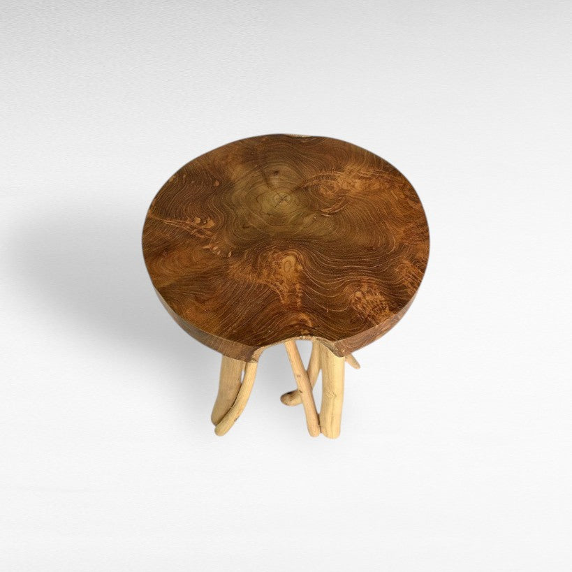 TEAK WOOD NATURAL SIDE TABLE W40 |D40 |H45 CM