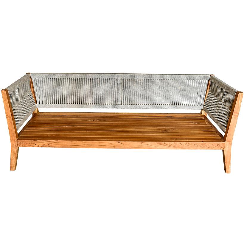 SOFA JERMAN LIGHT GREY ROPE 200x80x75cm - Chora Mykonos