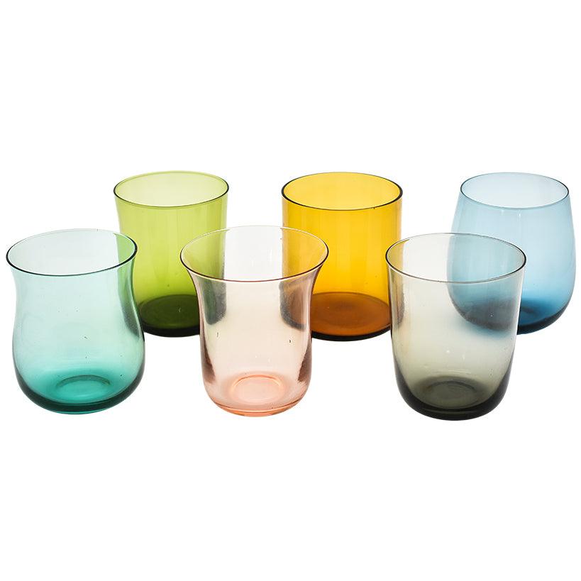 RAINBOW WATER GLASS 400ML 9x9x11cm - Chora Mykonos