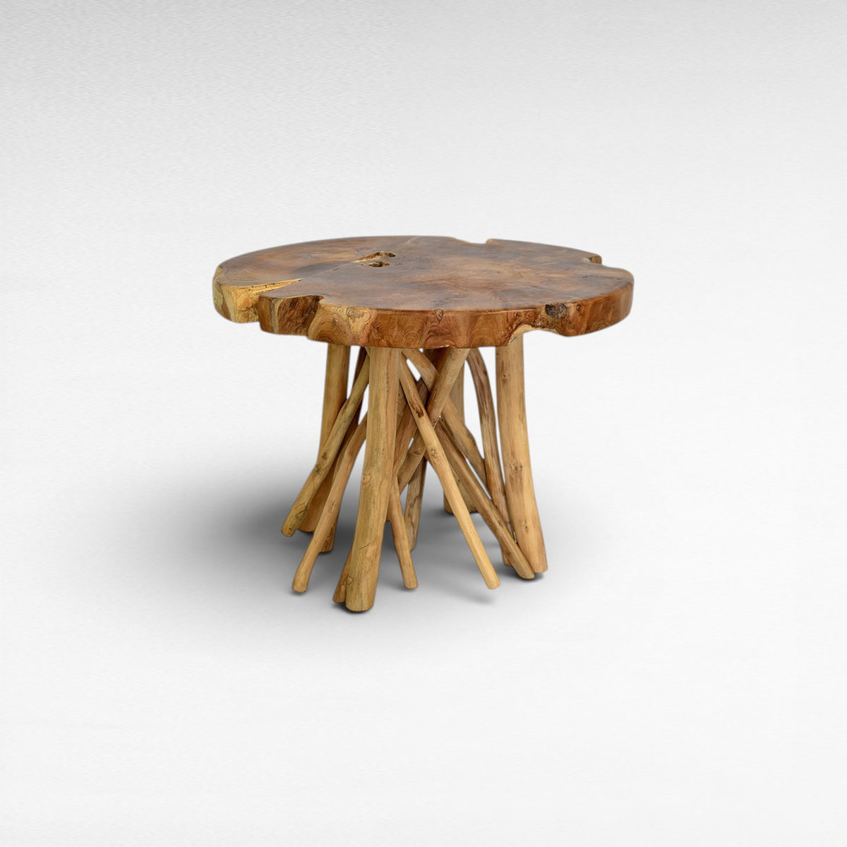 TEAK WOOD NATURAL SIDE TABLE W60 |D60 |H45 CM