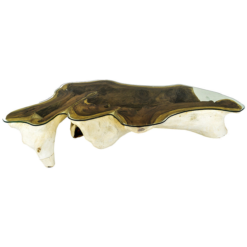 SUAR COFFEE TABLE WITH GLASS 245 X 120