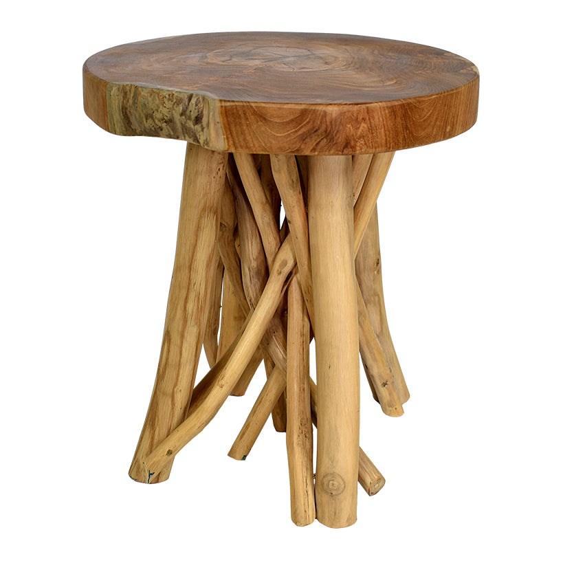 TEAK WOOD NATURAL SIDE TABLE W40 |D40 |H45 CM
