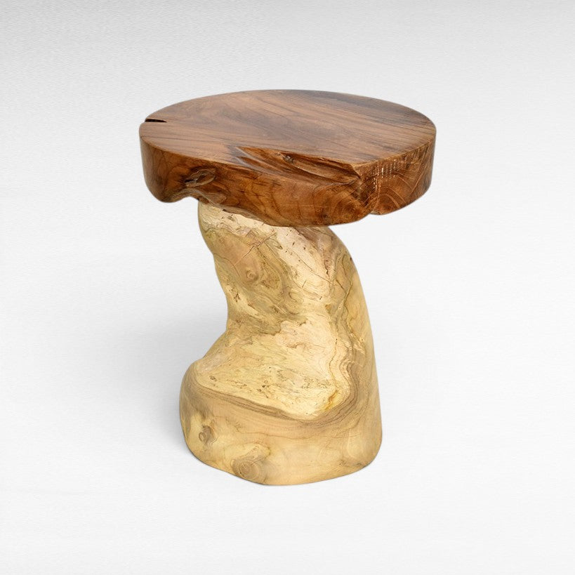TEAK WOOD NATURAL SIDE TABLE W40 |D40 |H45 CM