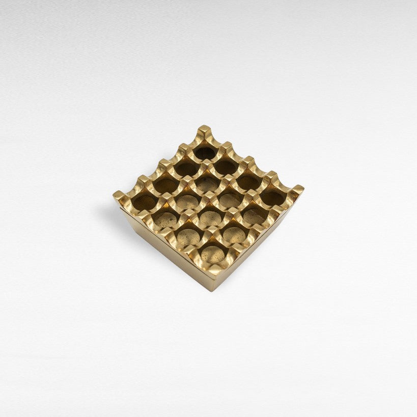 ASHTRAY BRONZE GOLD 9x9cm