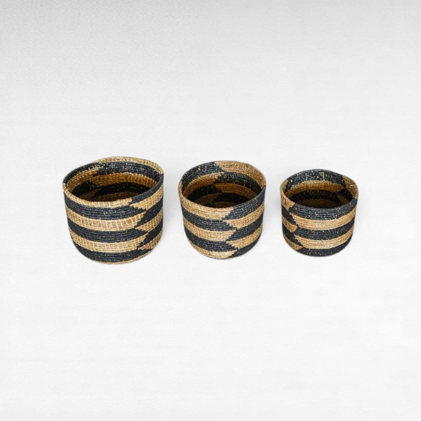BASKETS BANANA LEAF SET OF 3