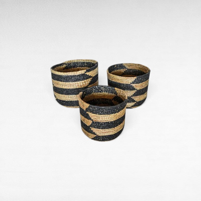 BASKETS BANANA LEAF SET OF 3