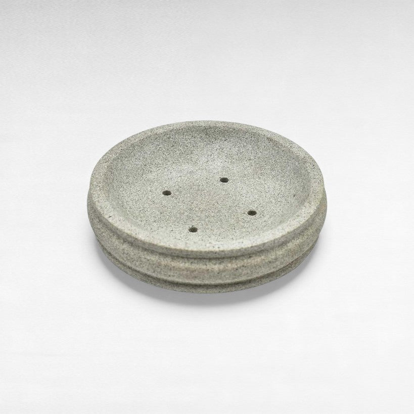 BATHROOM SOAP HOLDER STONE LIGHT GREY 10x10x2cm