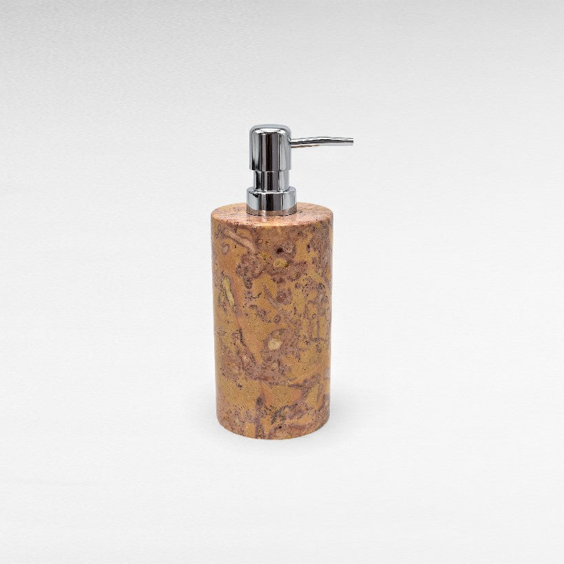 BATHROOM SOAP DISPENSER MARBLE TERACOTTA 7x7x20cm