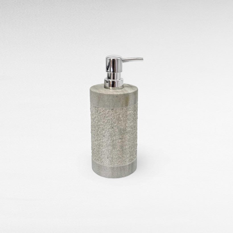 BATHROOM SOAP DISPENSER STONE LIGHT GREY 7x7x20cm