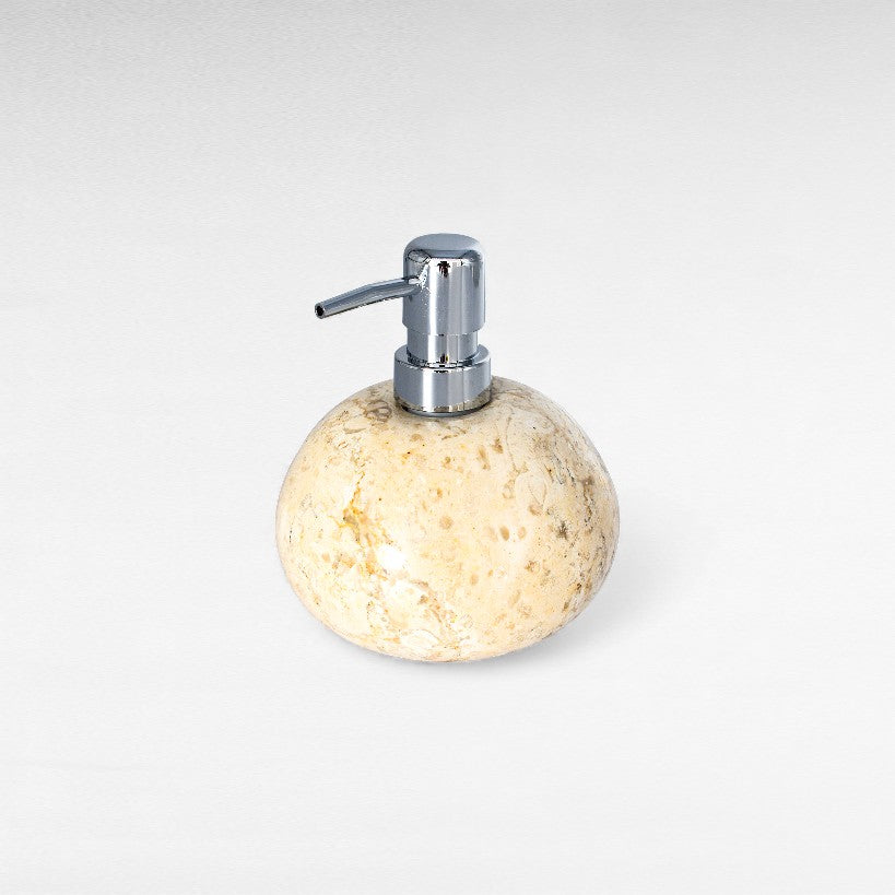 BATHROOM SOAP DISPENSER MARBLE BEIGE W10 |D10 |H15 CM