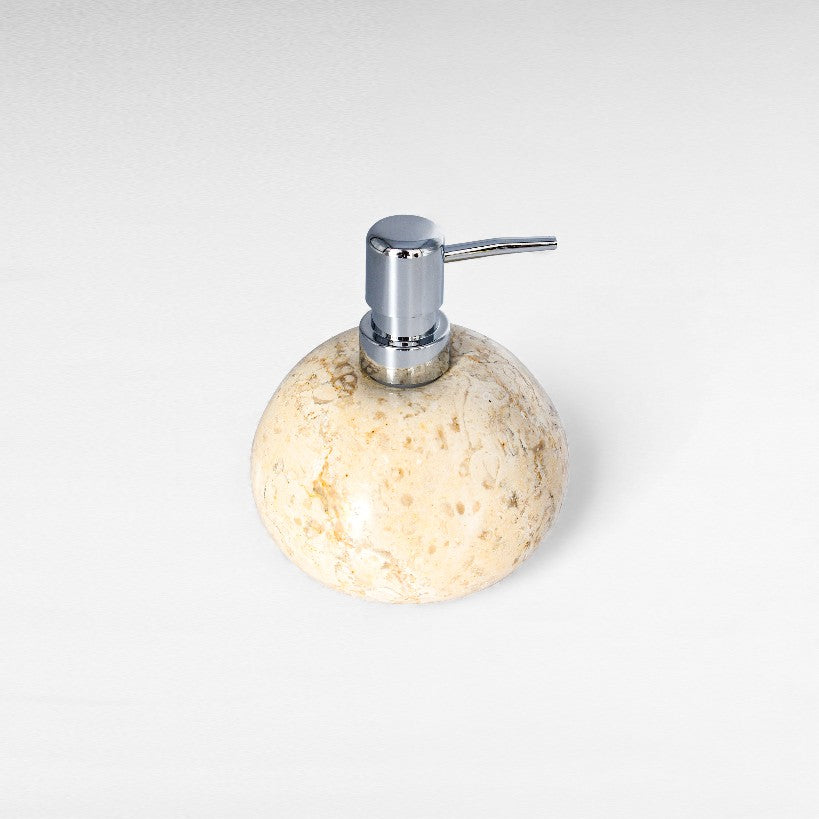 BATHROOM SOAP DISPENSER MARBLE BEIGE W10 |D10 |H15 CM
