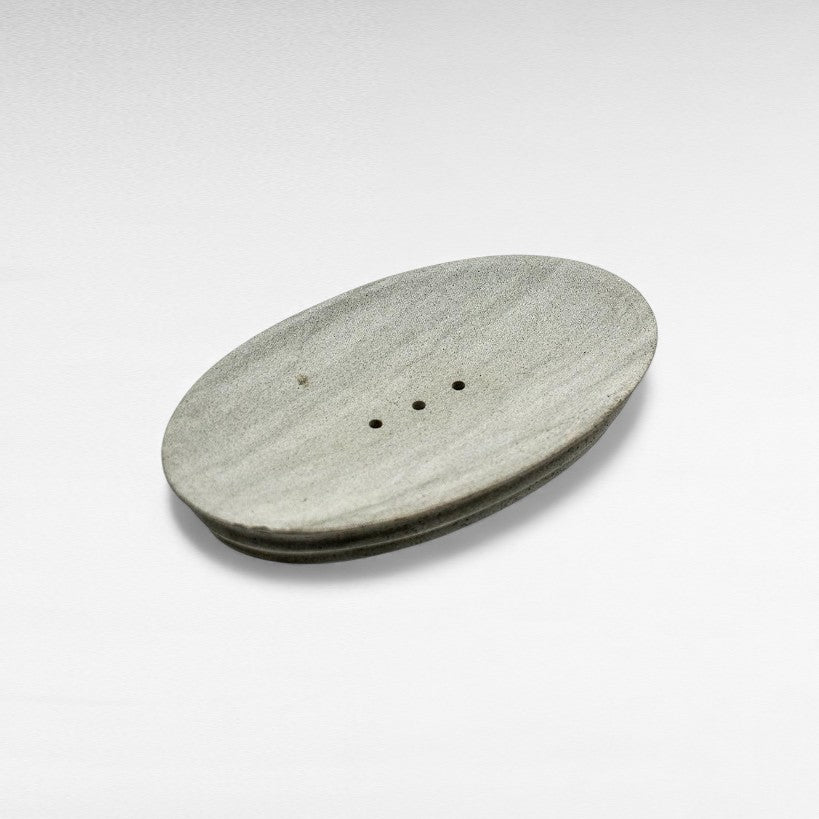 GREY STONE SOAP DISH 17x10x3cm
