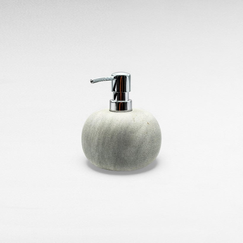 LIGHT GREY OVAL SOAP DISPENSER 15x15x15cm