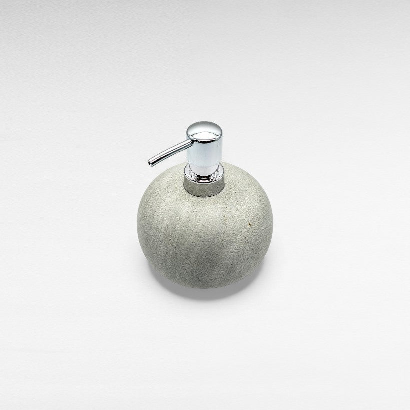 LIGHT GREY OVAL SOAP DISPENSER 15x15x15cm