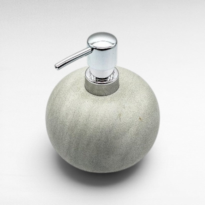 LIGHT GREY OVAL SOAP DISPENSER 15x15x15cm