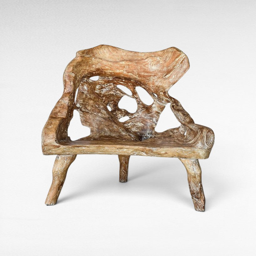 TEAK WOOD BENCH - Chora Mykonos